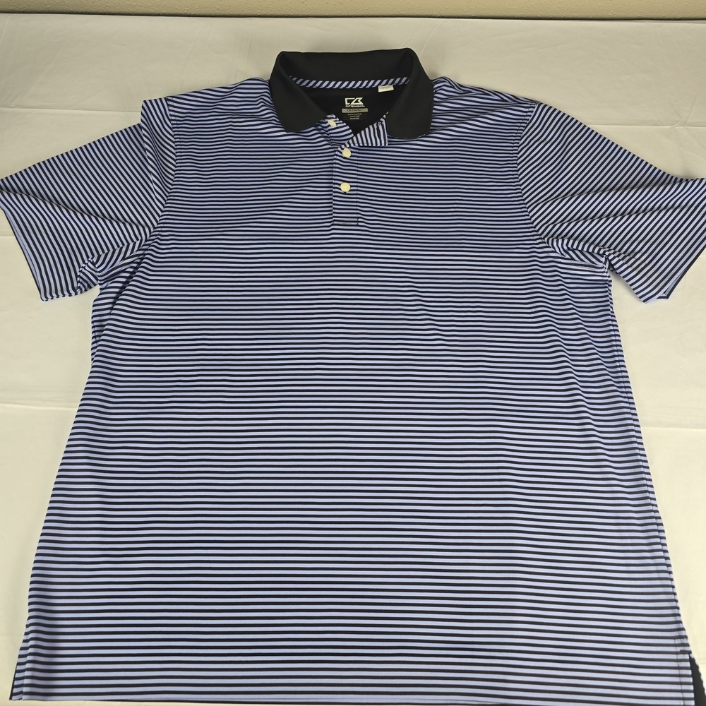 Cutter & Buck DryTec Polo  Size XL Purple Black Golf Performance